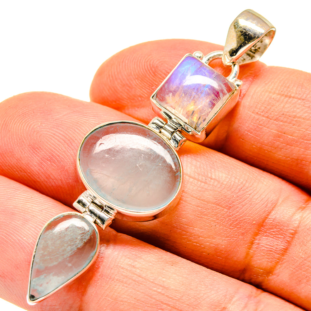 Rainbow Moonstone Pendants handcrafted by Anasilvercos - PD739774