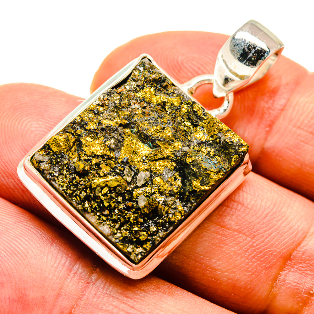 Spectro Pyrite Druzy Pendants handcrafted by Anasilvercos - PD739836