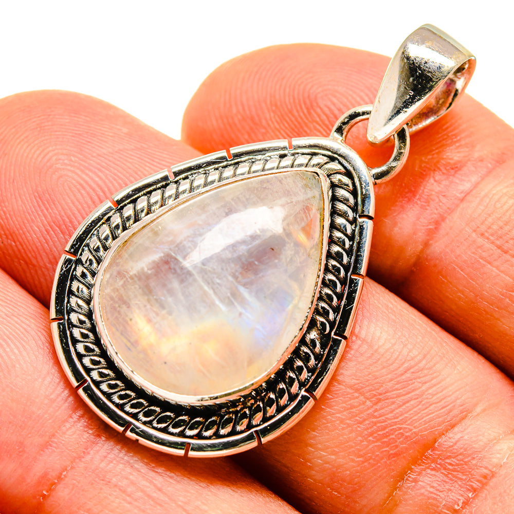 Rainbow Moonstone Pendants handcrafted by Anasilvercos - PD739845