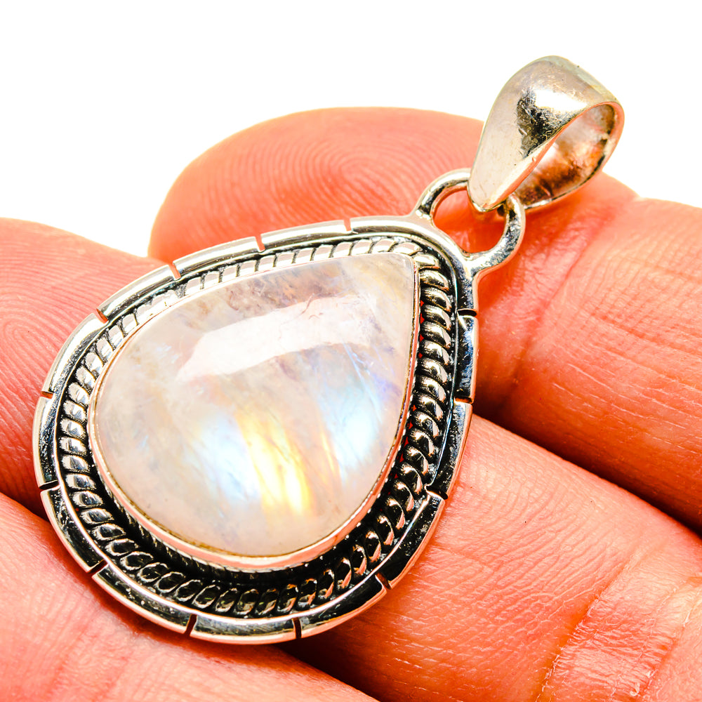 Rainbow Moonstone Pendants handcrafted by Anasilvercos - PD739847