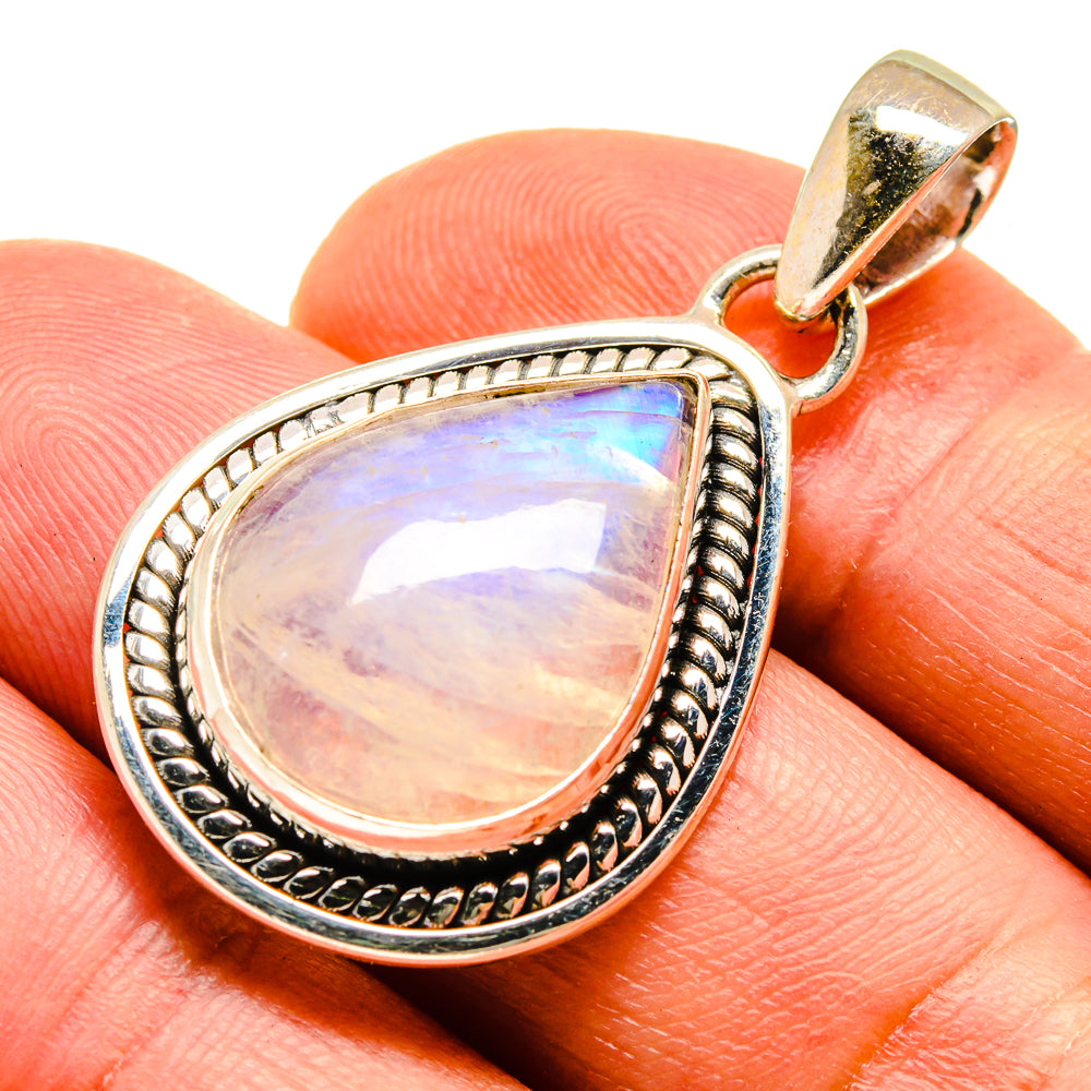 Rainbow Moonstone Pendants handcrafted by Anasilvercos - PD739936