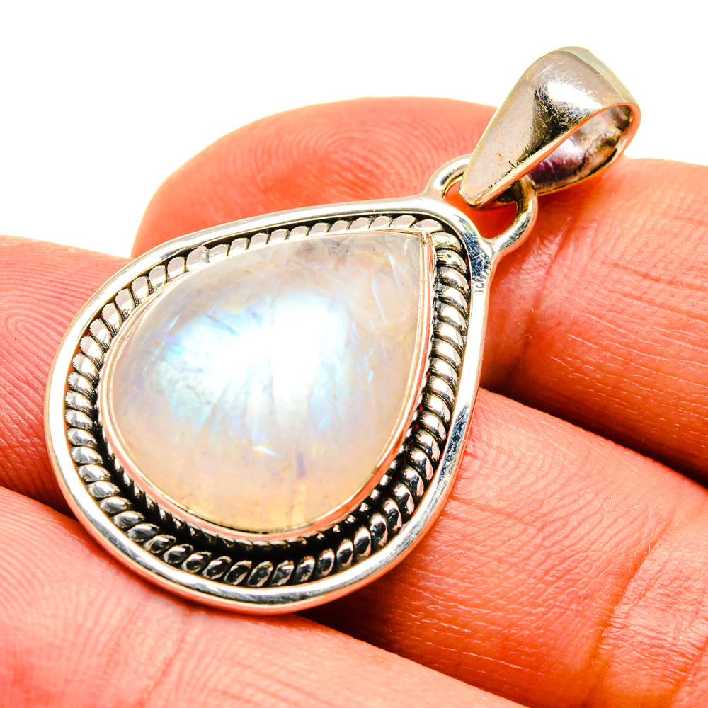 Rainbow Moonstone Pendants handcrafted by Anasilvercos - PD739948