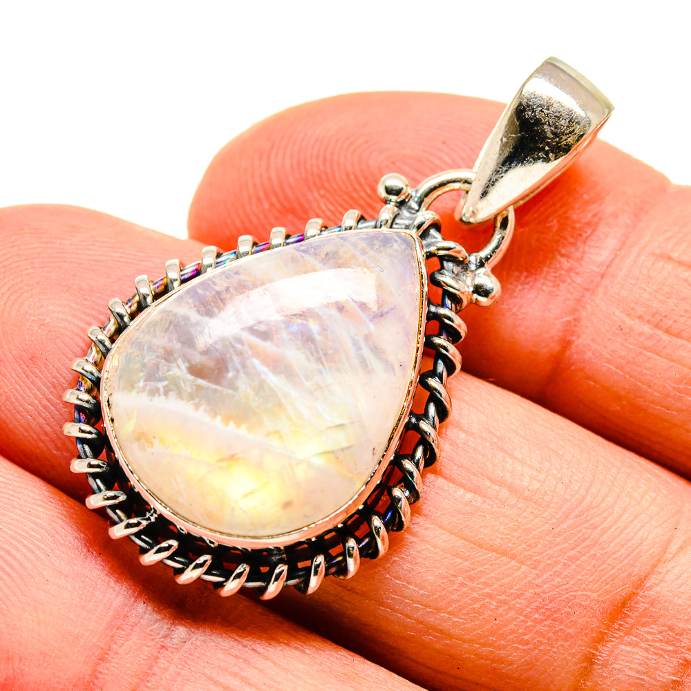 Rainbow Moonstone Pendants handcrafted by Anasilvercos - PD739979
