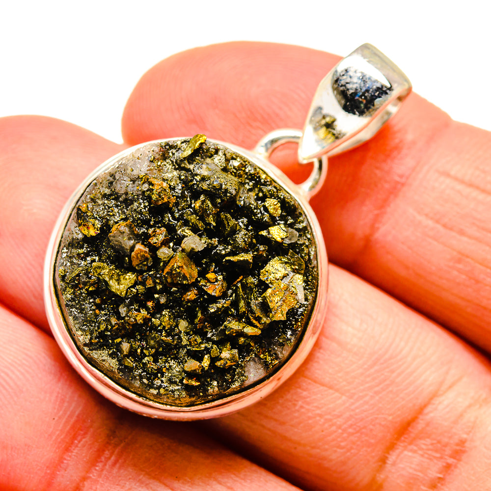 Spectro Pyrite Druzy Pendants handcrafted by Anasilvercos - PD739985