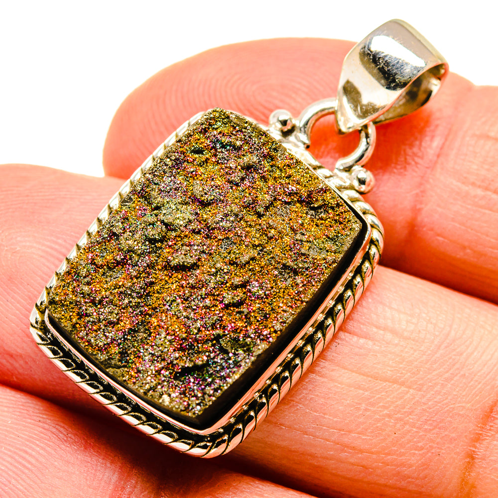 Spectro Pyrite Druzy Pendants handcrafted by Anasilvercos - PD739994