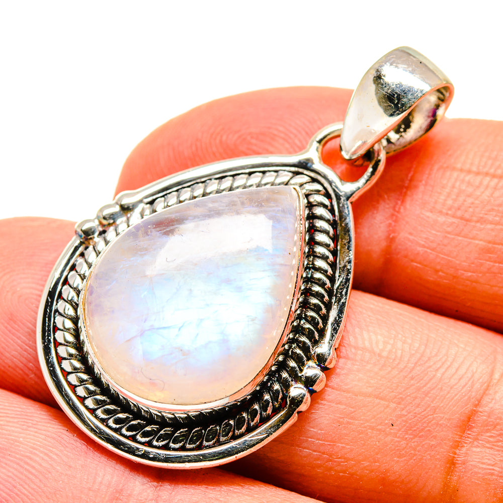 Rainbow Moonstone Pendants handcrafted by Anasilvercos - PD740004