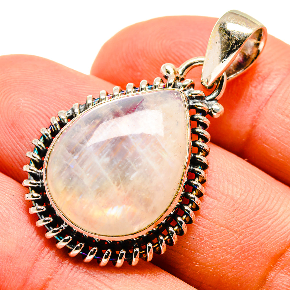 Rainbow Moonstone Pendants handcrafted by Anasilvercos - PD740006