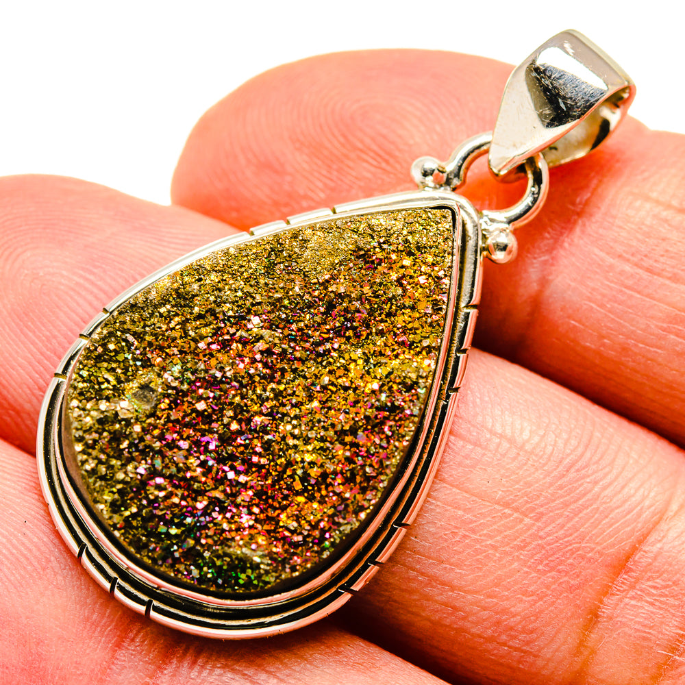 Spectro Pyrite Druzy Pendants handcrafted by Anasilvercos - PD740092