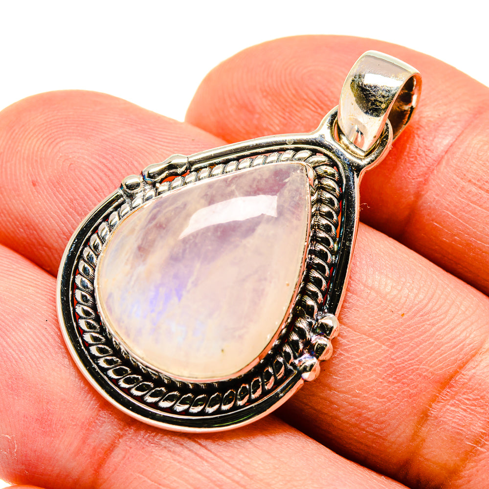 Rainbow Moonstone Pendants handcrafted by Anasilvercos - PD740094