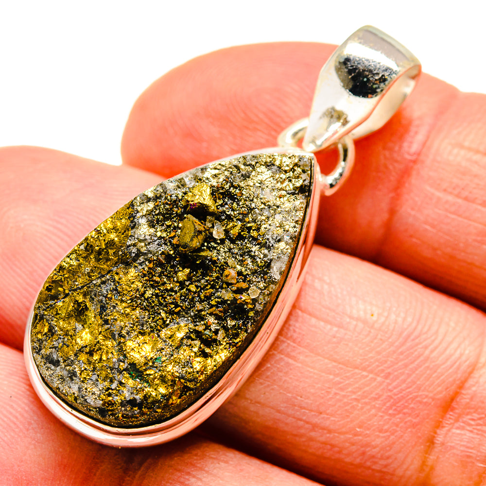 Spectro Pyrite Druzy Pendants handcrafted by Anasilvercos - PD740097