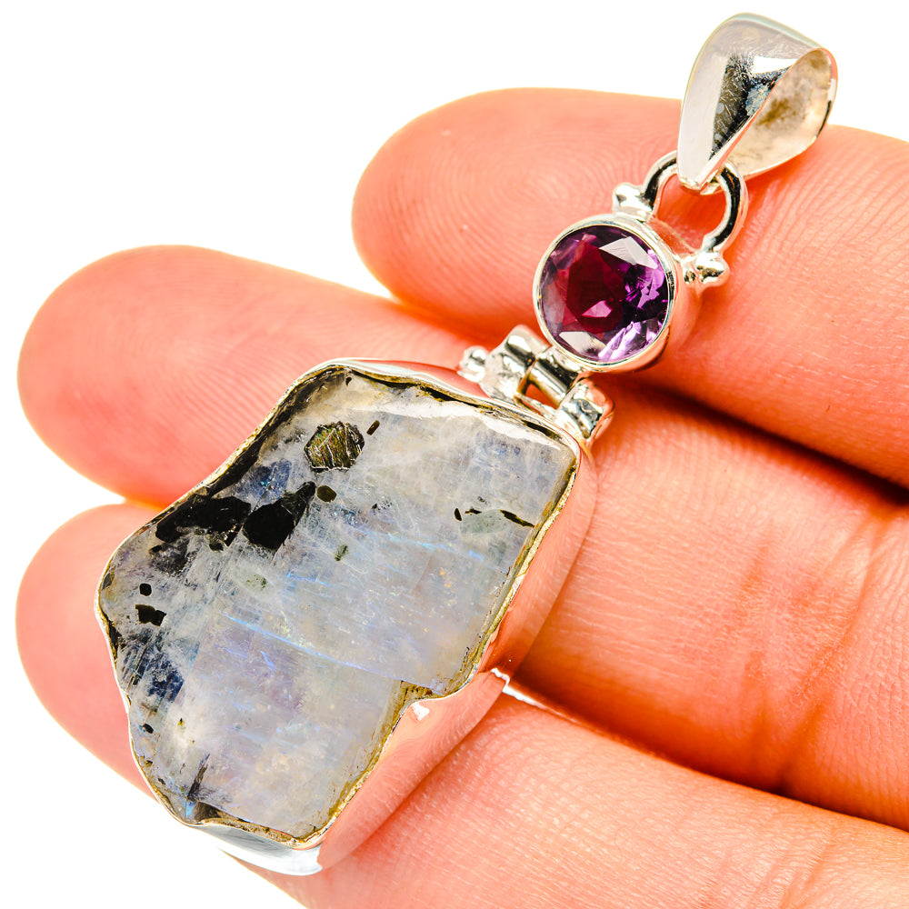 Rainbow Moonstone Pendants handcrafted by Anasilvercos - PD7401