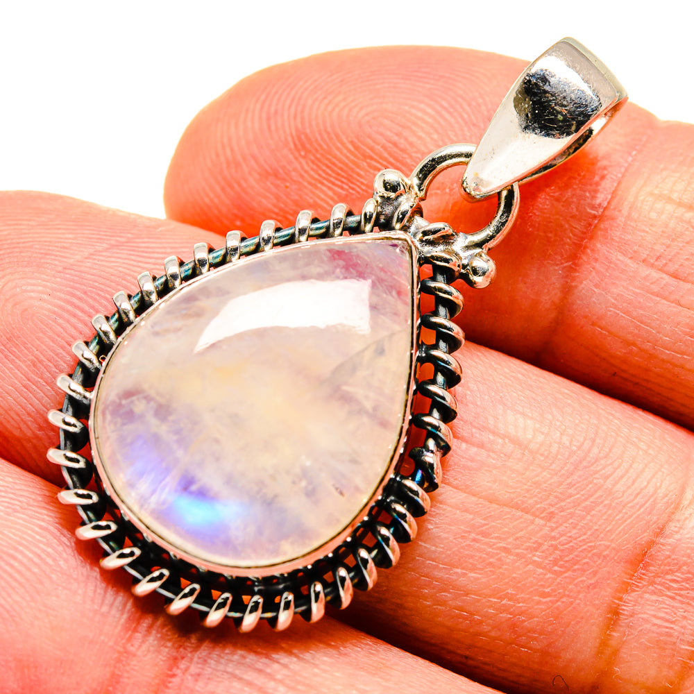 Rainbow Moonstone Pendants handcrafted by Anasilvercos - PD740156