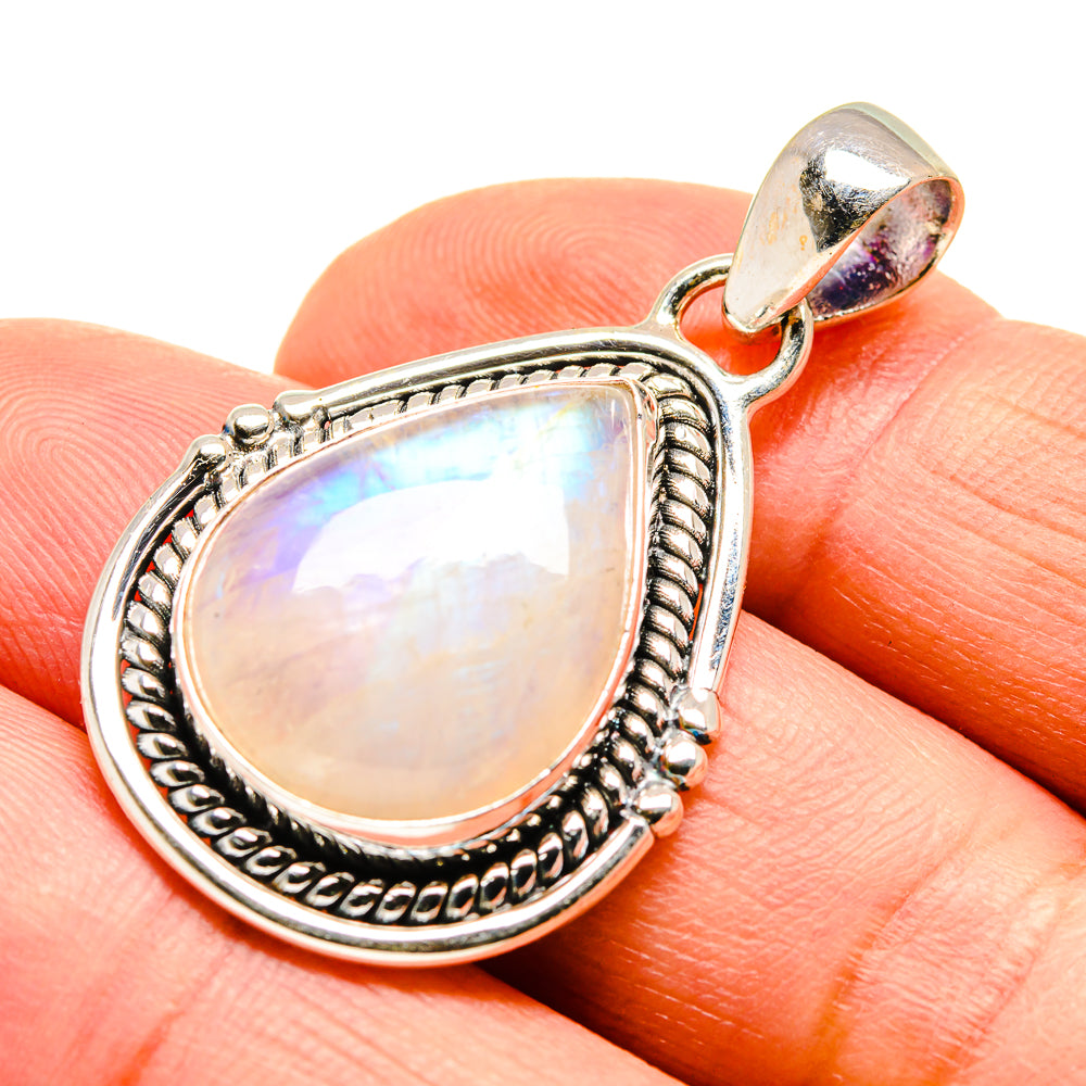 Rainbow Moonstone Pendants handcrafted by Anasilvercos - PD740167