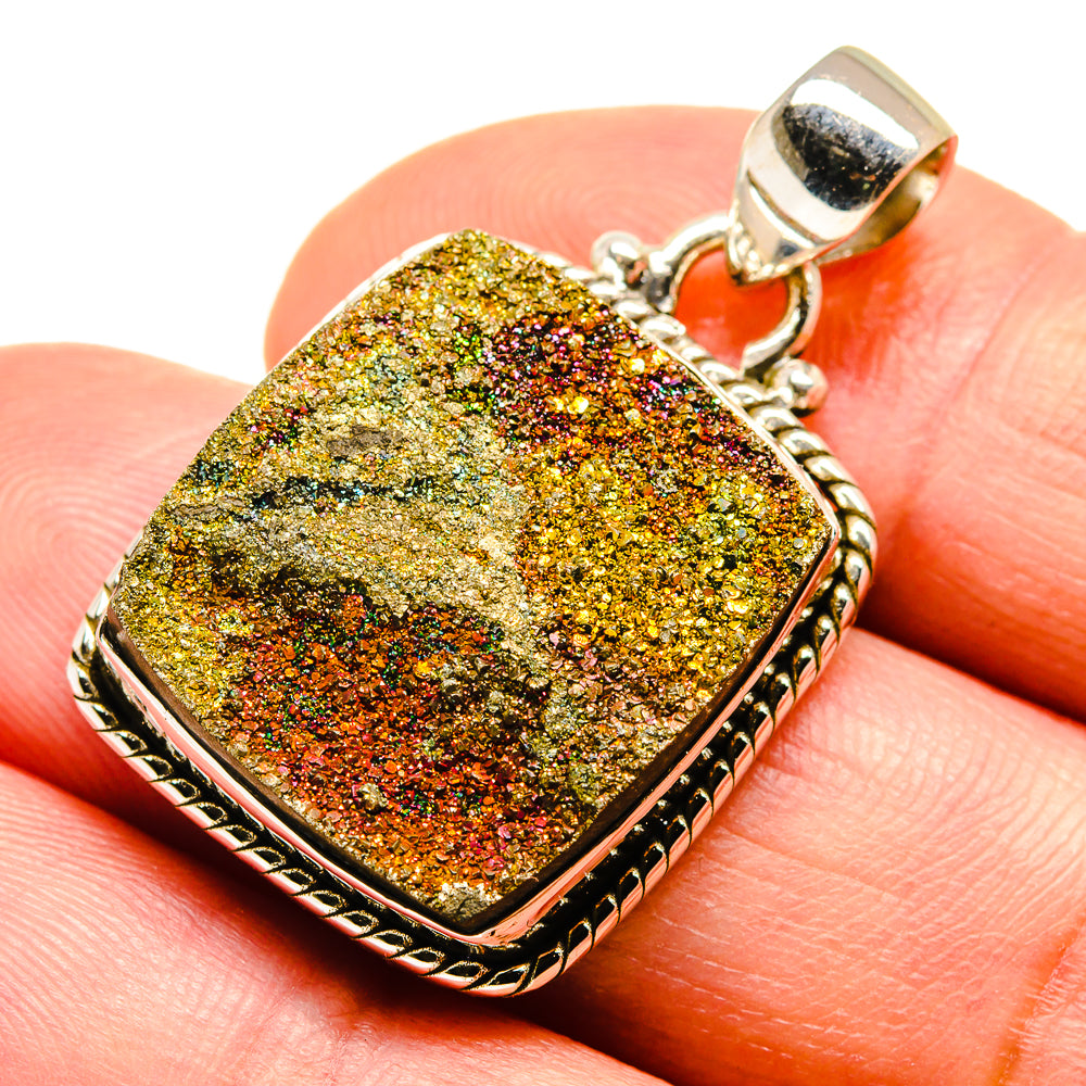 Spectro Pyrite Druzy Pendants handcrafted by Anasilvercos - PD740171
