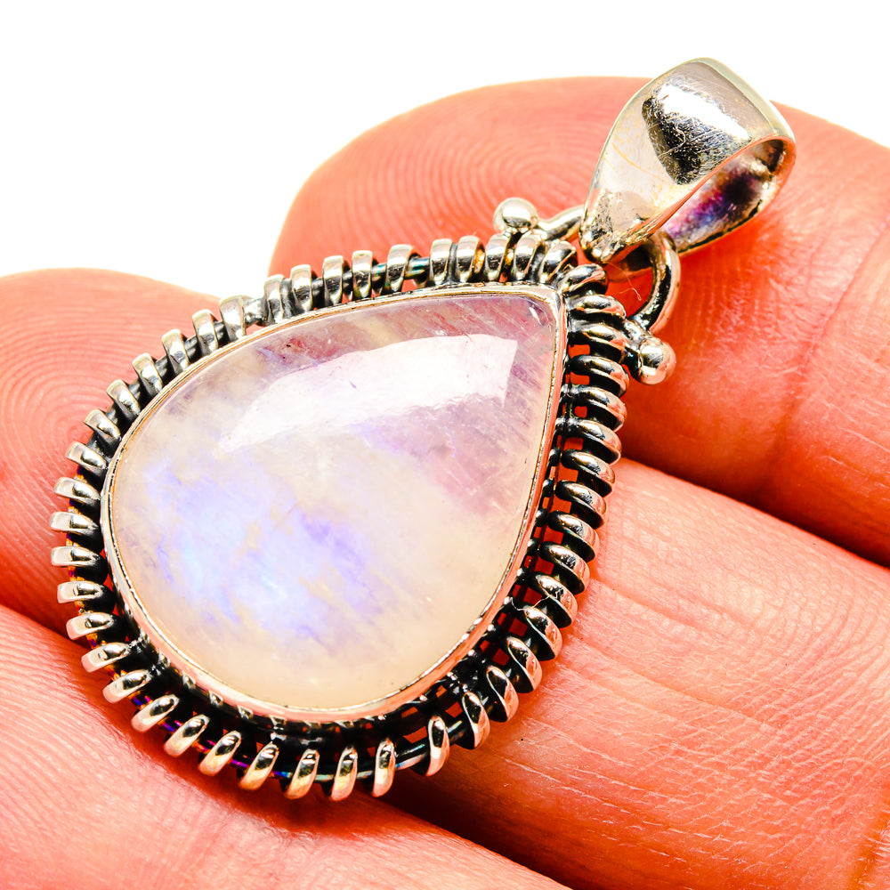 Rainbow Moonstone Pendants handcrafted by Anasilvercos - PD740176