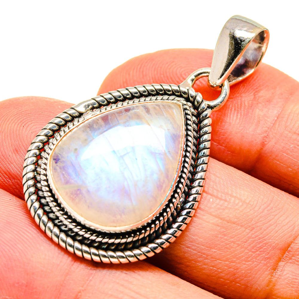 Rainbow Moonstone Pendants handcrafted by Anasilvercos - PD740289