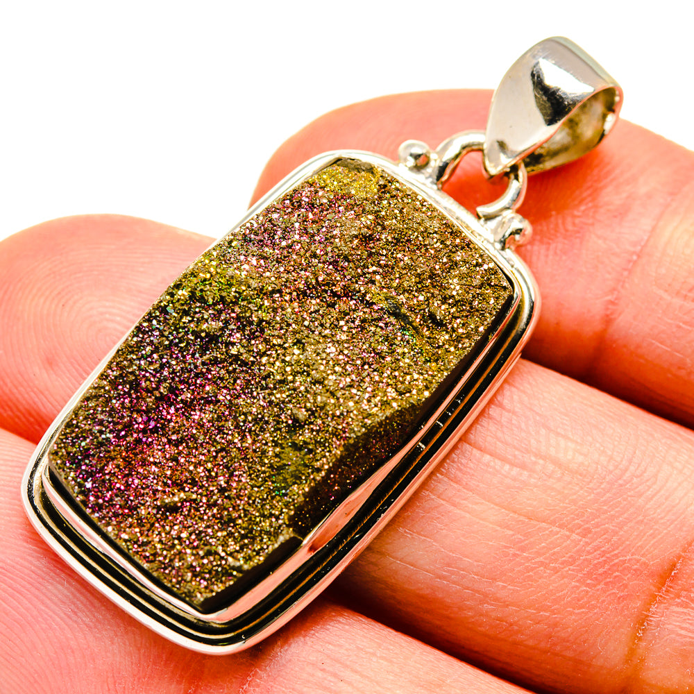 Spectro Pyrite Druzy Pendants handcrafted by Anasilvercos - PD740304
