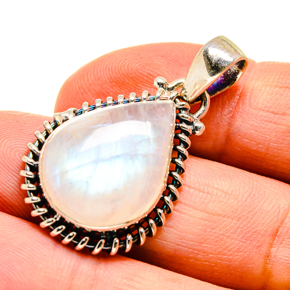 Rainbow Moonstone Pendants handcrafted by Anasilvercos - PD740362