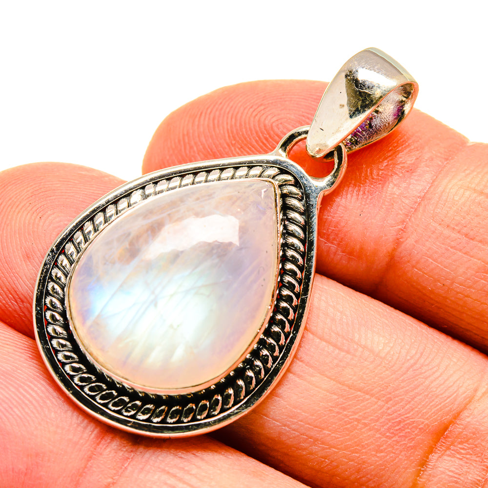 Rainbow Moonstone Pendants handcrafted by Anasilvercos - PD740380