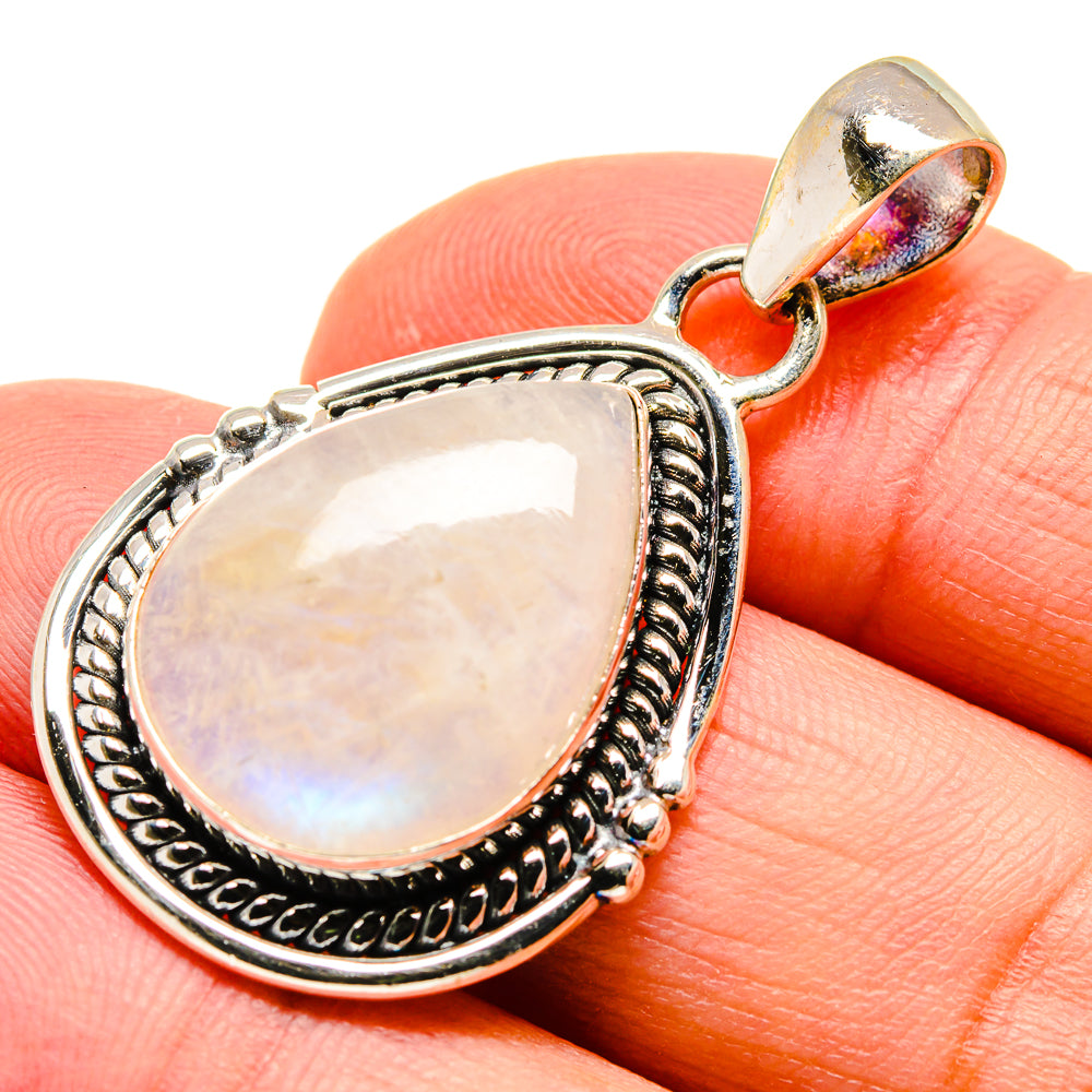 Rainbow Moonstone Pendants handcrafted by Anasilvercos - PD740408