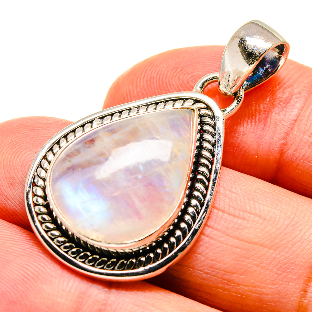 Rainbow Moonstone Pendants handcrafted by Anasilvercos - PD740413