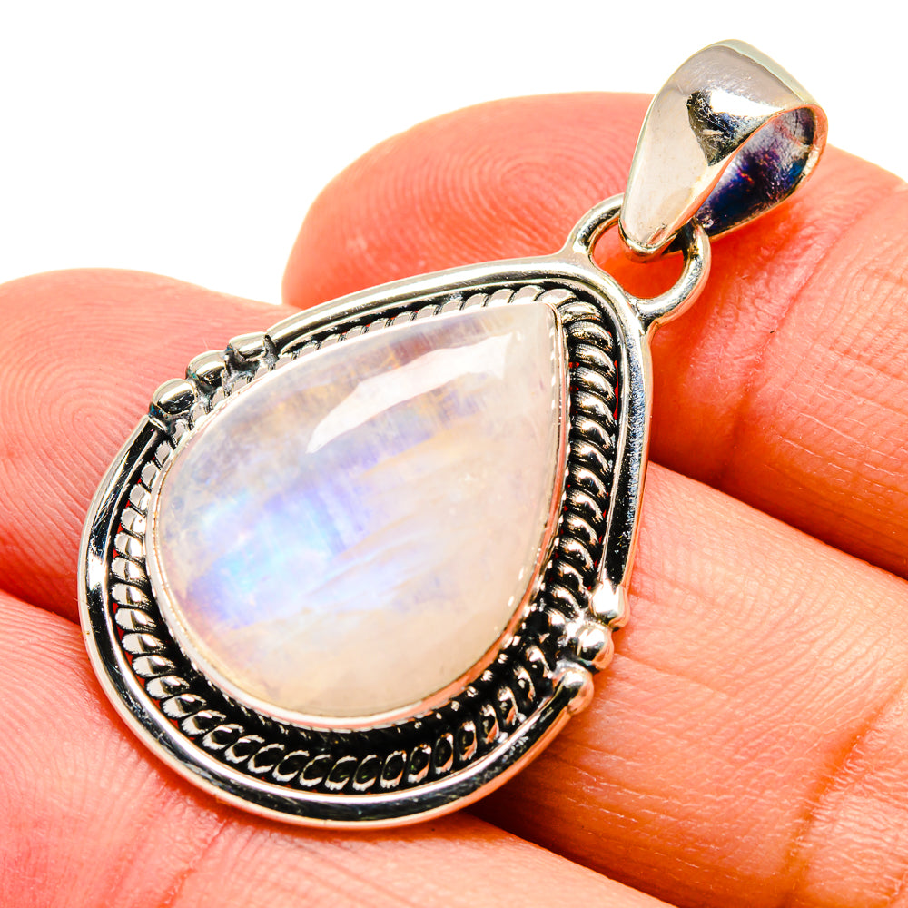 Rainbow Moonstone Pendants handcrafted by Anasilvercos - PD740416