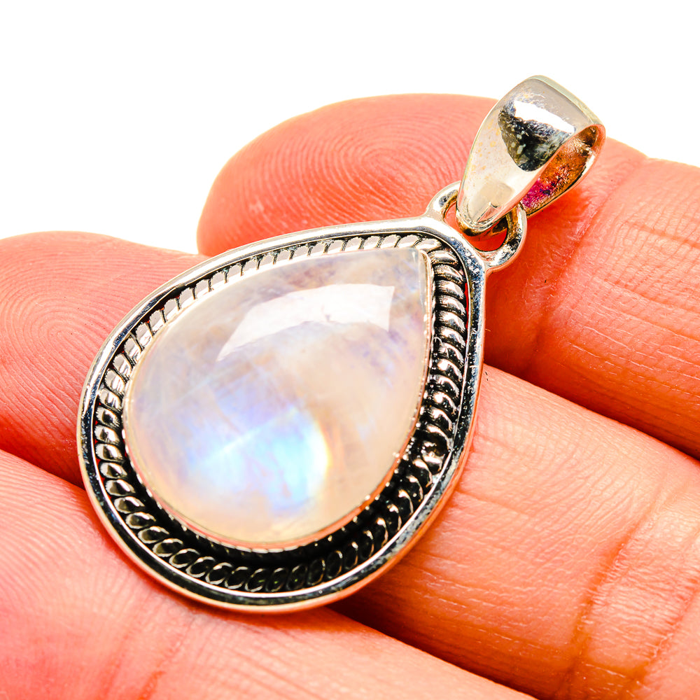 Rainbow Moonstone Pendants handcrafted by Anasilvercos - PD740422