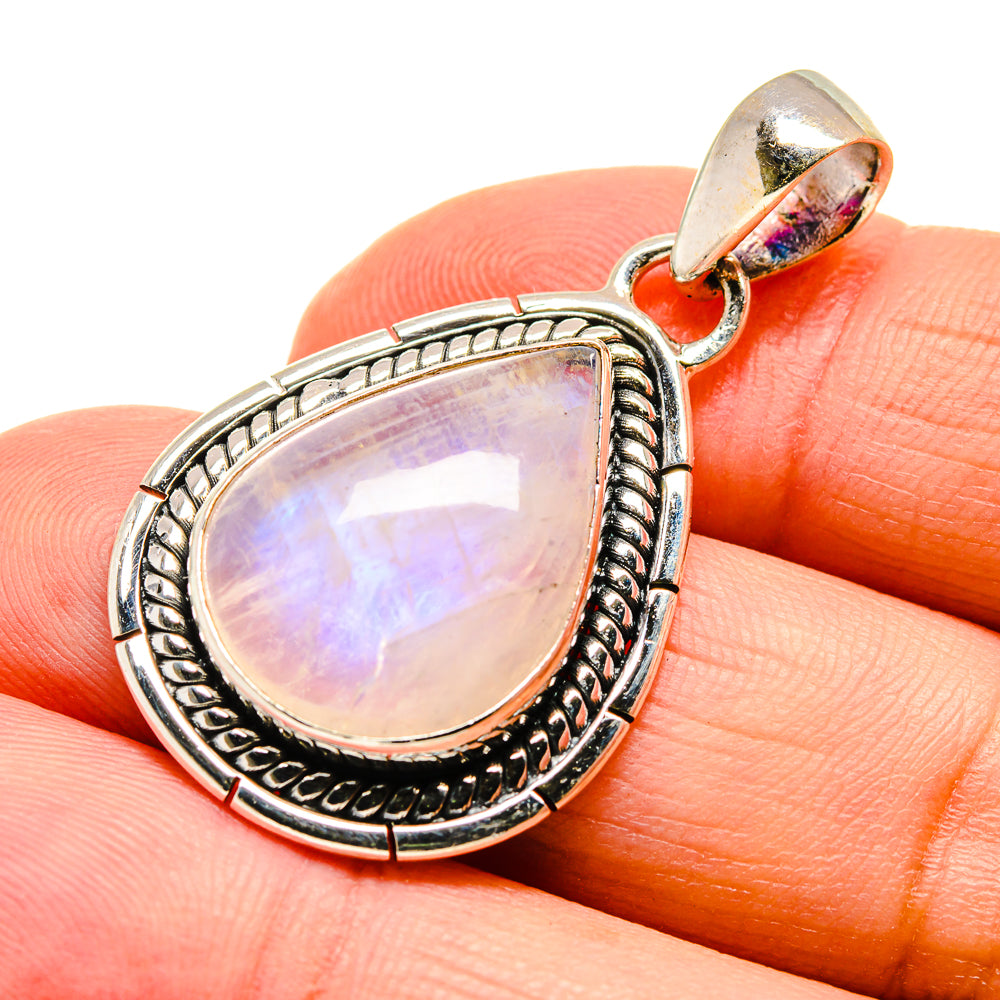 Rainbow Moonstone Pendants handcrafted by Anasilvercos - PD740430