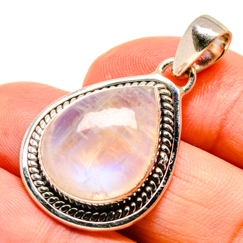 Rainbow Moonstone Pendants handcrafted by Anasilvercos - PD740445