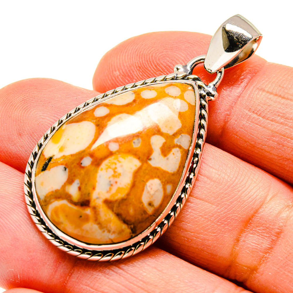Peanut Wood Jasper Pendants handcrafted by Anasilvercos - PD740508