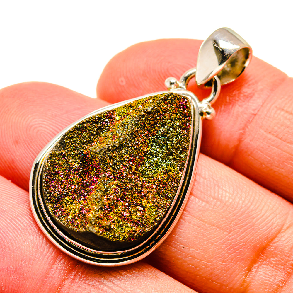 Spectro Pyrite Druzy Pendants handcrafted by Anasilvercos - PD740594