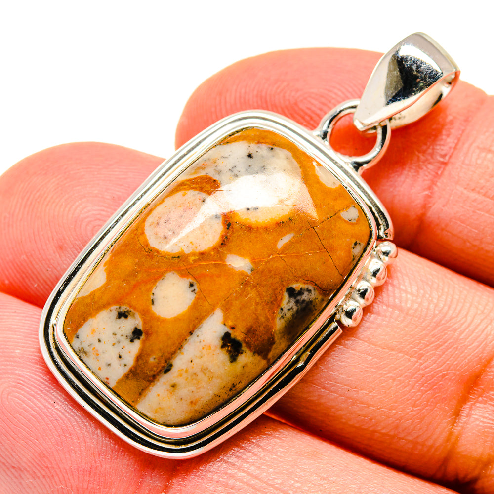 Peanut Wood Jasper Pendants handcrafted by Anasilvercos - PD740595