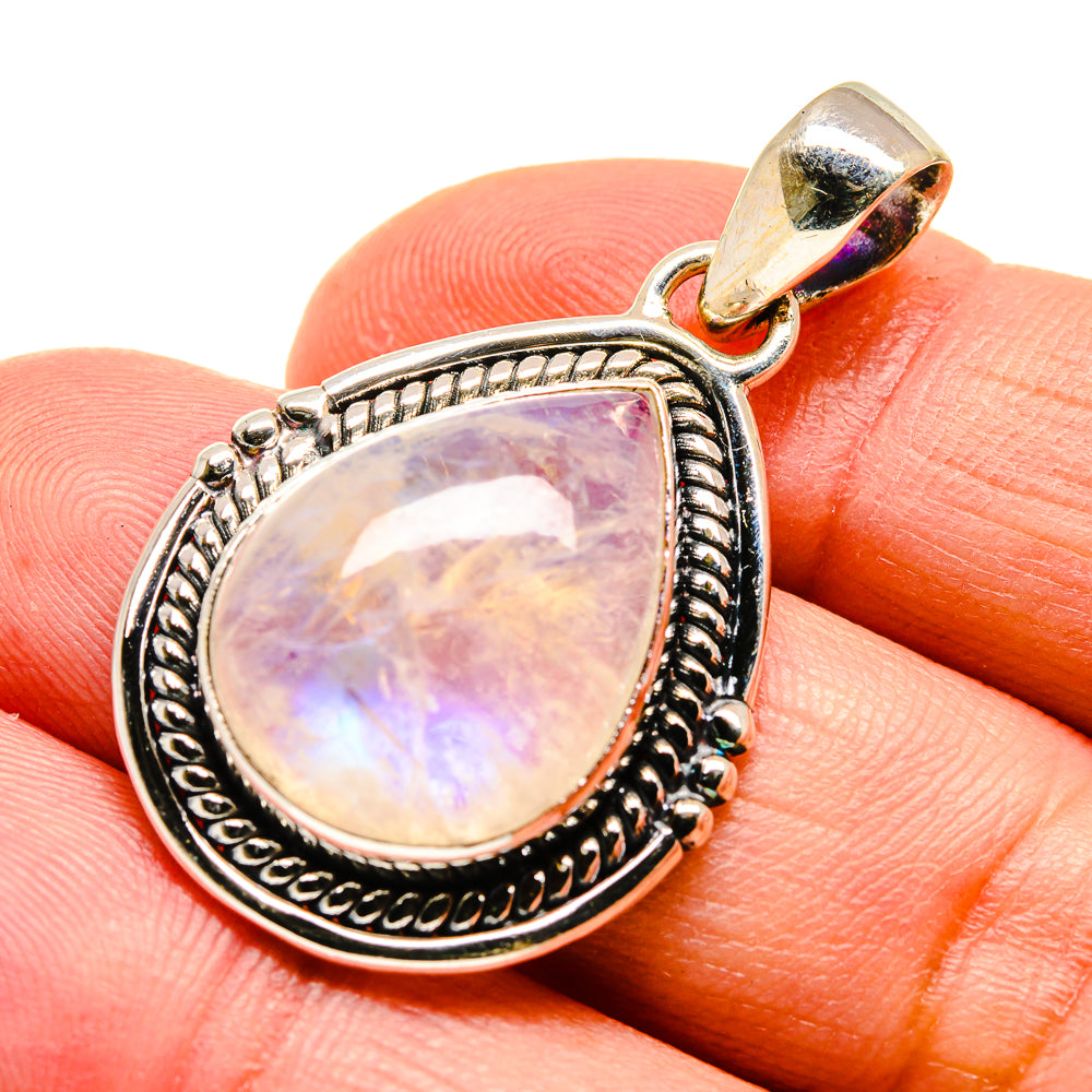 Rainbow Moonstone Pendants handcrafted by Anasilvercos - PD740623
