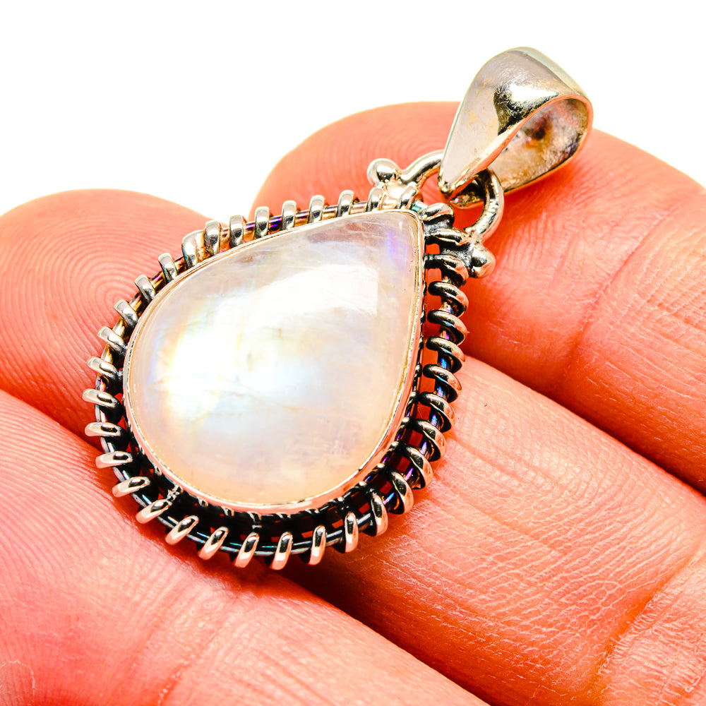 Rainbow Moonstone Pendants handcrafted by Anasilvercos - PD740685