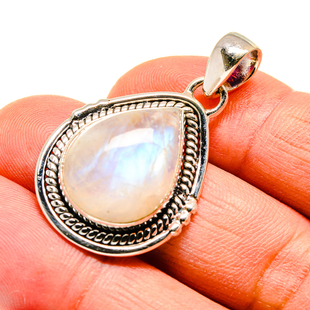 Rainbow Moonstone Pendants handcrafted by Anasilvercos - PD740687