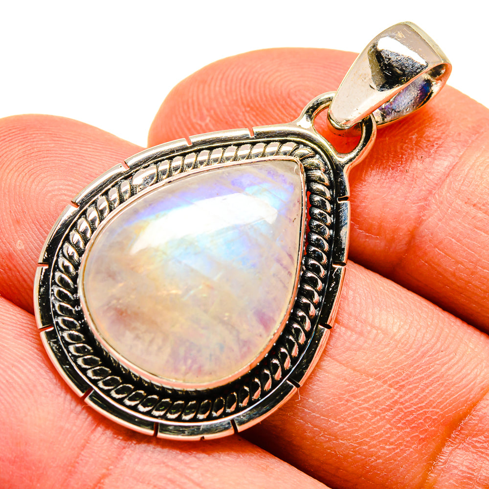 Rainbow Moonstone Pendants handcrafted by Anasilvercos - PD740816