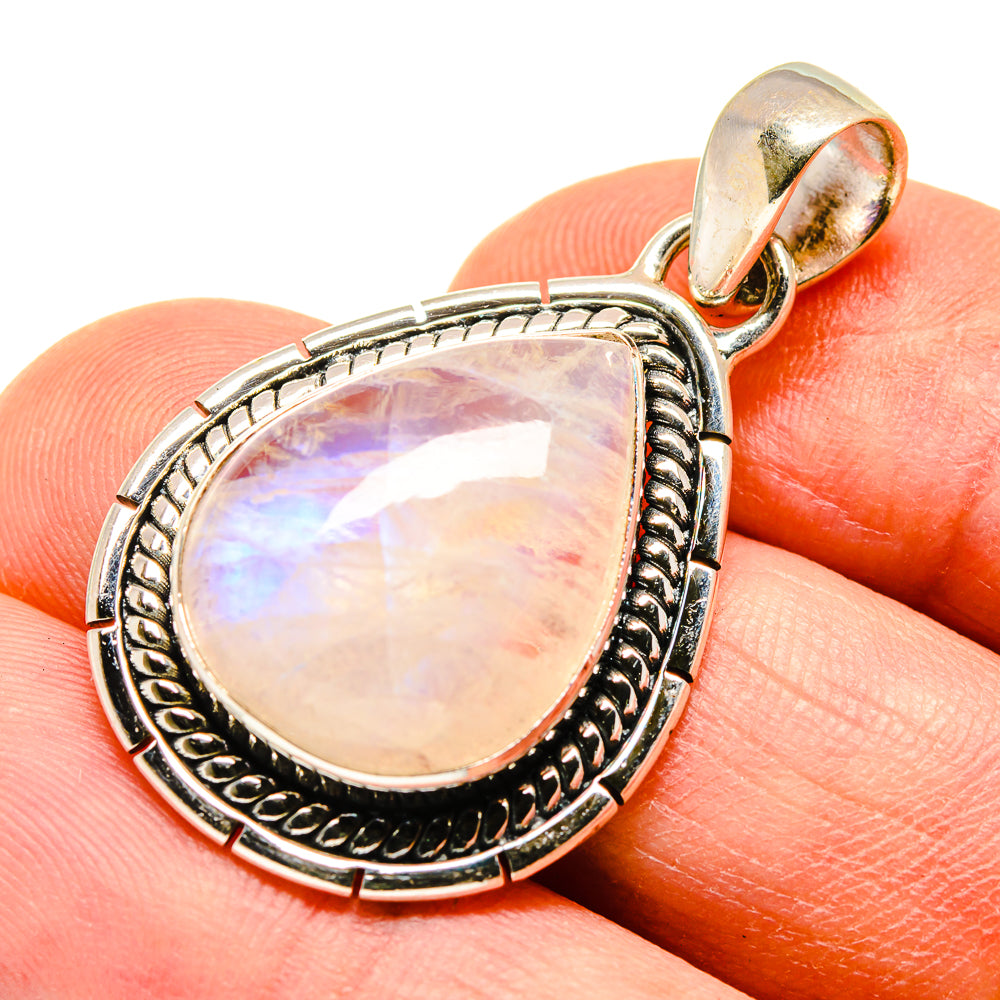 Rainbow Moonstone Pendants handcrafted by Anasilvercos - PD740828