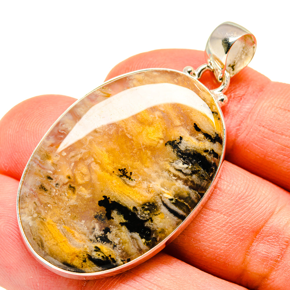 Plume Agate Pendants handcrafted by Anasilvercos - PD740845