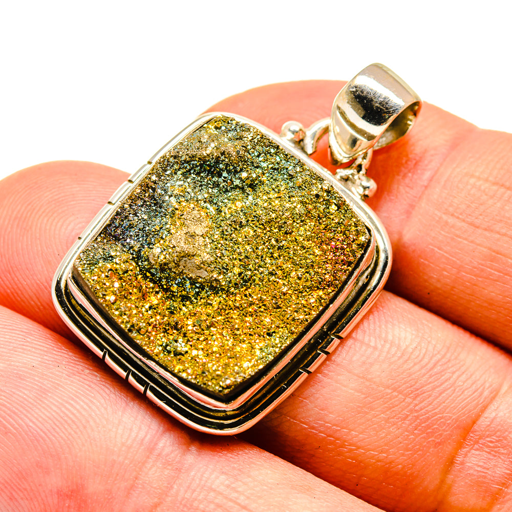 Spectro Pyrite Druzy Pendants handcrafted by Anasilvercos - PD740894