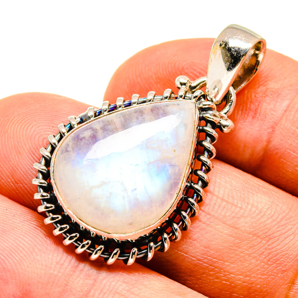 Rainbow Moonstone Pendants handcrafted by Anasilvercos - PD740901