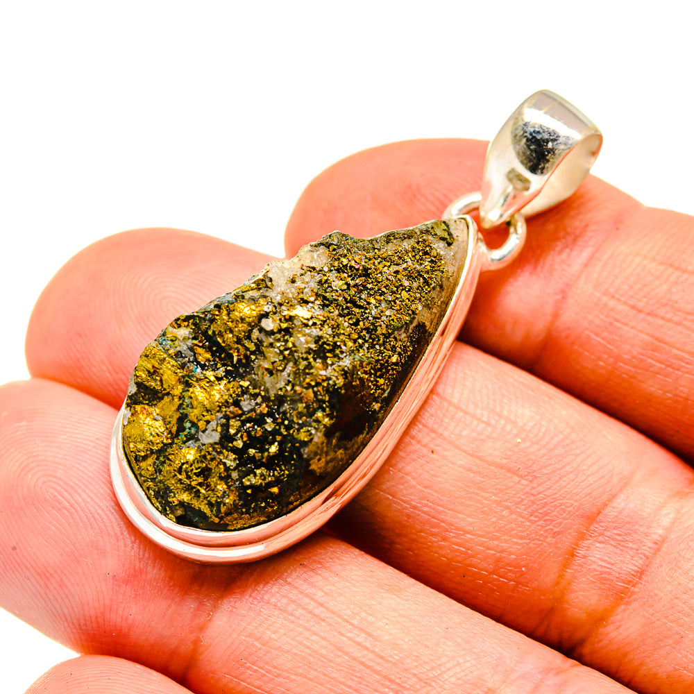 Spectro Pyrite Druzy Pendants handcrafted by Anasilvercos - PD740962