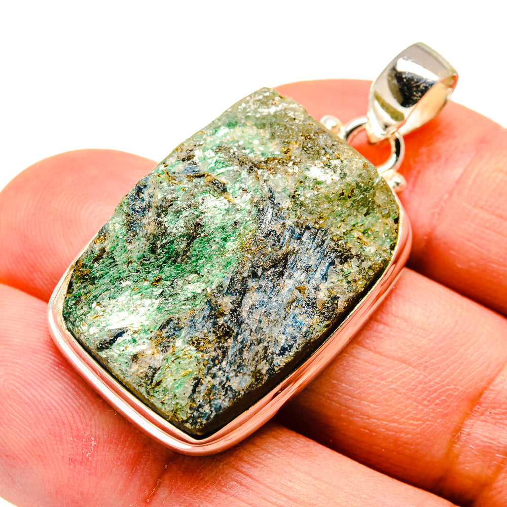 Green Fuchsite Crystal Pendants handcrafted by Anasilvercos - PD741008