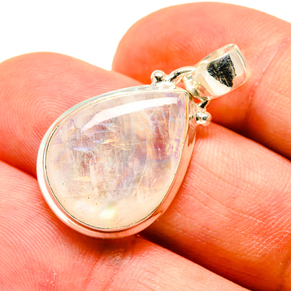 Rainbow Moonstone Pendants handcrafted by Anasilvercos - PD741048