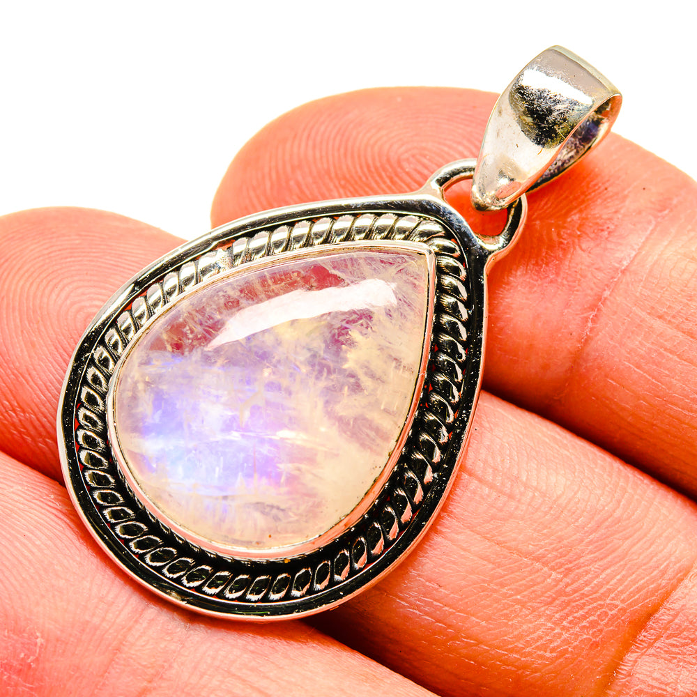 Rainbow Moonstone Pendants handcrafted by Anasilvercos - PD741056