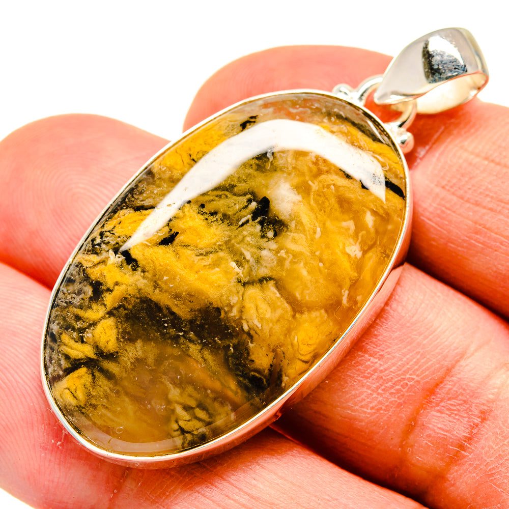Plume Agate Pendants handcrafted by Anasilvercos - PD741088