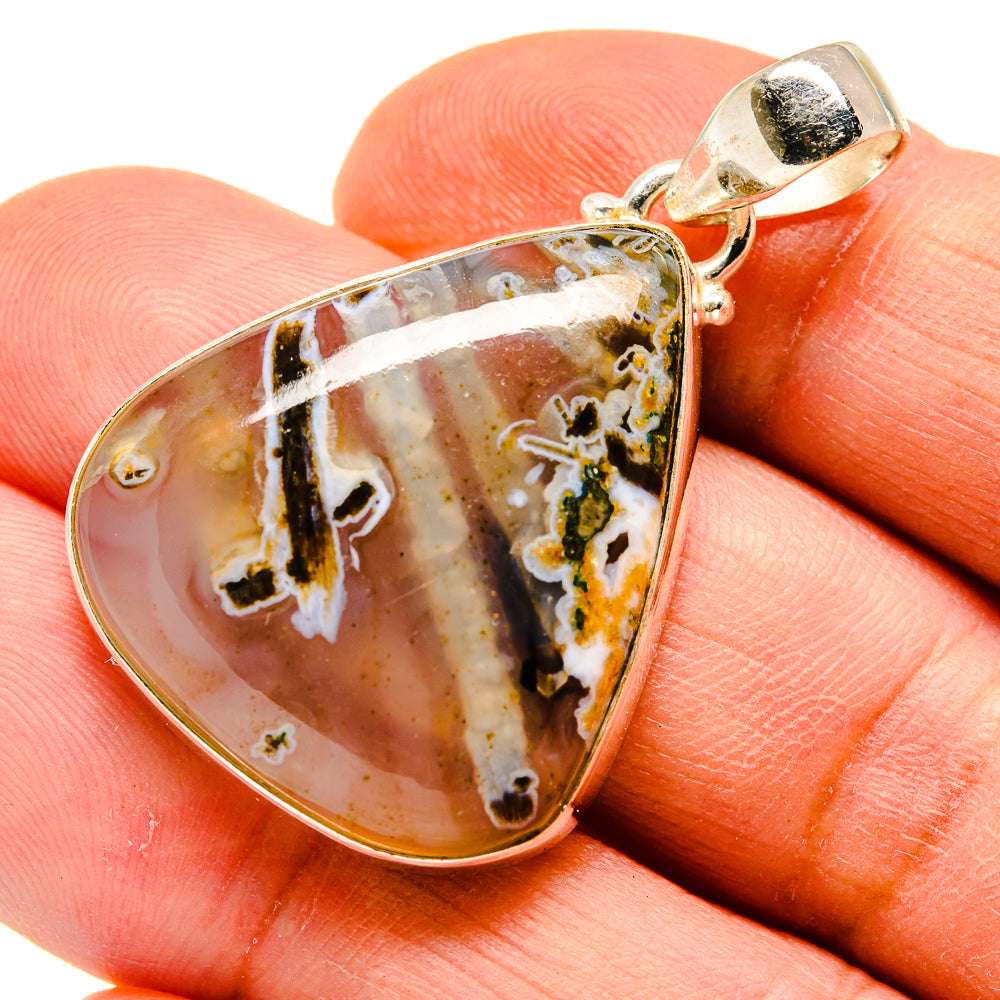 Plume Agate Pendants handcrafted by Anasilvercos - PD741111