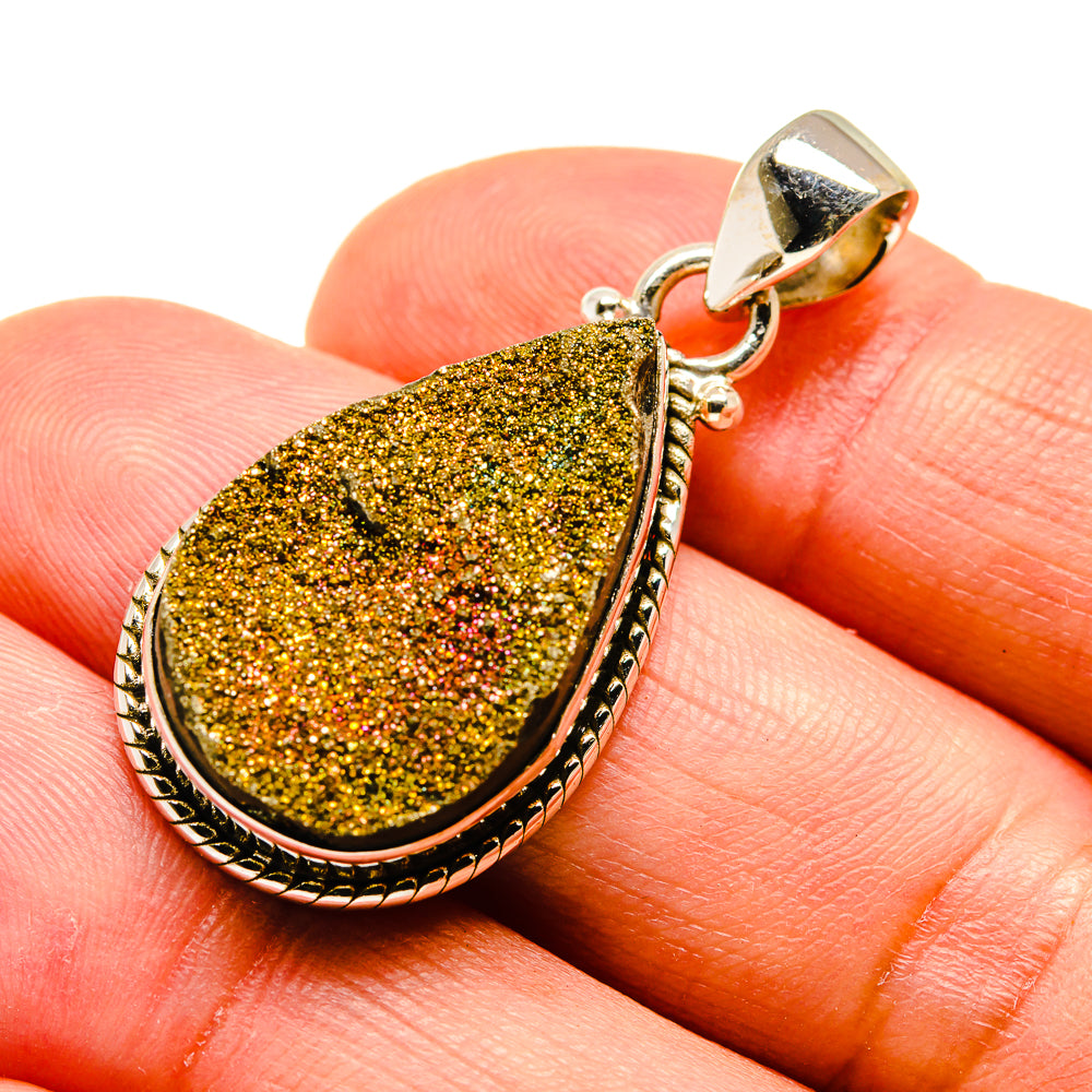 Spectro Pyrite Druzy Pendants handcrafted by Anasilvercos - PD741162