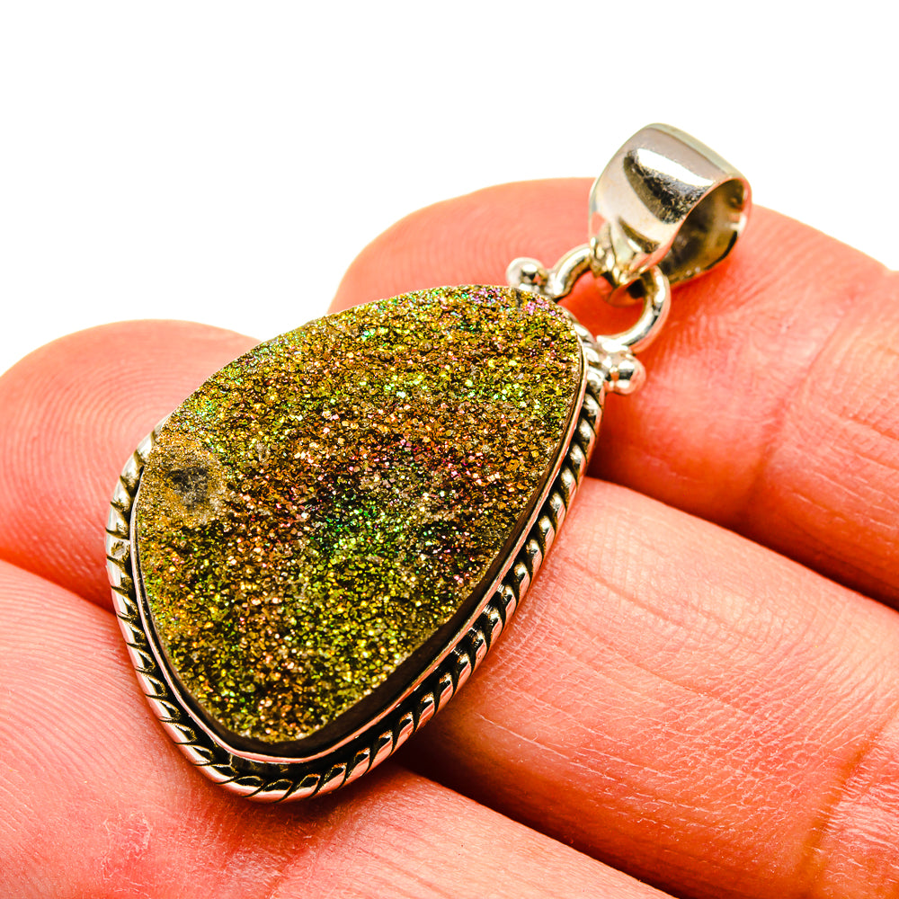 Spectro Pyrite Druzy Pendants handcrafted by Anasilvercos - PD741364