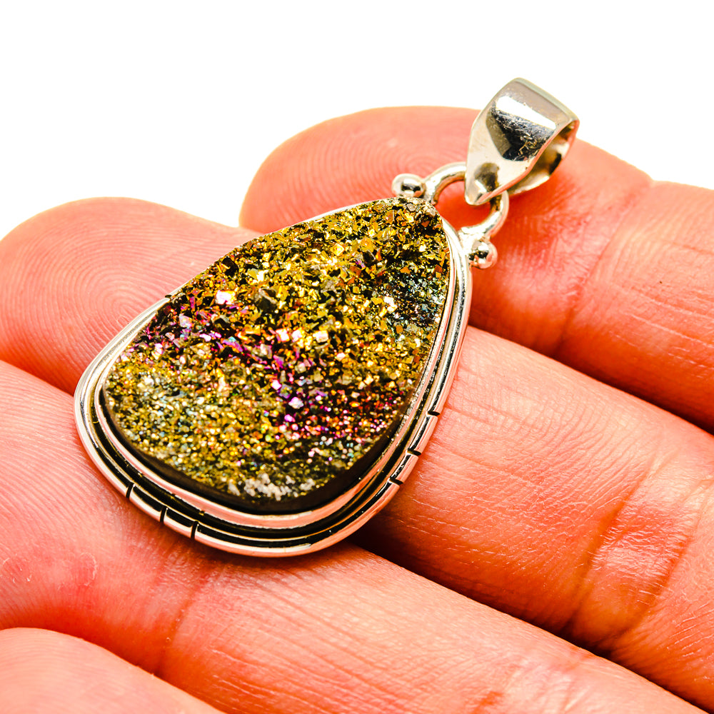 Spectro Pyrite Druzy Pendants handcrafted by Anasilvercos - PD741492
