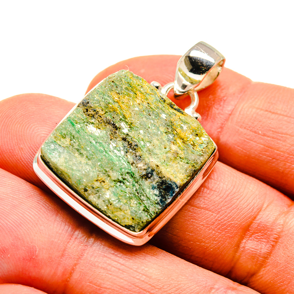 Green Fuchsite Crystal Pendants handcrafted by Anasilvercos - PD741495